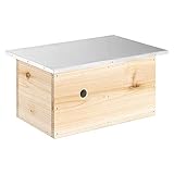 Navaris Hummelhaus aus Holz und Metall - 30x20x14,5cm Hummelkasten - Garten Nistkasten Insektenhotel für Hummeln - Nisthilfe Hummelhotel Hummelkiste