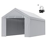 VEVOR Carport Garagezelt, Oben + Seitenwand 3 x 6 m, Garagenzelt-Unterstandplane, wasserdicht und UV-geschützt, einfache Installation mit Spanngurten, weiß (Rahmen Nicht im Lieferumfang enthalten)