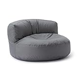 Lumaland Sitzsack Lounge | Sofa-Sitzsack 90 x 50 cm mit Rückenlehne | Indoor & Outdoor Beanbag | Wasserabweisend & Robust | Mit anpassungsfähiger EPS-Füllung | Waschbarer Bezug [Grau]