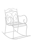 CLP Eisen-Schaukelstuhl Edith im Landhausstil I Schwingstuhl mit hoher Rückenlehne I erhältlich, Farbe:antik weiß