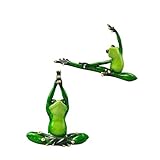 PETSOLA 2pcs 3D Yoga Frosch Figur Dekofigur Skulptur Gartendeko Gartenfigur