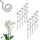 KADAX Blumenstütze, 10 Stück, Pflanzenstütze aus Stahl, Höhe: 50 cm, dekorative Stützstäbe für Orchideen, Blumen, Pflanzen, Zimmerpflanzen, Blumentopf, Rankhilfe, Rankstäbe (Spirale)