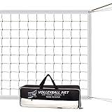 Sport Volleyballnetz Volleyball Ersatznetz Standardgröße (9,5m x 1m) mit Stahlkabel, Verstärkten Seitenbändern für Beach Garden Yard Pool Indoor Outdoor Spiel (nur Netz)