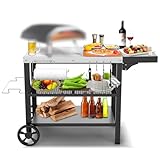 GFTIME Grillwagen aus Edelstahl mit 3 Etagen | 116x54 cm