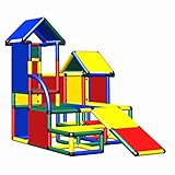 Move and stic Indoor & Outdoor Klettergrüst LUISE für Kleinkinder ab 12 Monate als Möbel und Motorikschule im Kinderzimmer einsetzbar (4 farbig/blau, grün, gelb, rot)