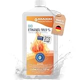 Maxxi Clean | 750 ml Bioethanol für Tischkamine | Made in Germany | geruchsneutral und rußfrei bei Indoor,- und Outdoor Ethanol-Kaminen | geeignet für Raum,- und Gartenfeuer mit Alkohol-Kamin