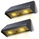 LeiDrail Solarlampen für Außen, 2 Stück Solar Wandleuchte Aussen, 5 Modes Dekorative Solar Lampe für die Garten Terrasse Stufen Treppen