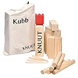 Toyfel Kubb Spiel XXL - Original Wikinger Spiel - Schweden Schach - Holz Schwedenschach mit Stoffbeutel Wurfspiel aus FSC® Kieferholz - Kubb Outdoor Spiel - Spiel für Kinder und Erwachsene