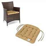 HAVE A SEAT Luxury | Sitzkissen 48 x 46 cm (4 St.) - bequemes Stuhlkissen - orthopädisch, wetterfest, waschbar bis 95° C, Trockner geeignet - Made in Germany (48x46 cm - 4er Set, Beige)