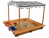 KidKraft Sandkasten mit Dach, Sandkiste aus Holz, Outdoor Spiele für Kinder, Gartenspielzeug, 00165