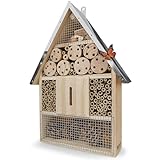 WILDLIFE FRIEND Großes Insektenhotel 39 x 23 cm – Naturbelassen und Wetterfest, Insektenhaus aus Naturholz für Bienen, Marienkäfer, Florfliegen & Schmetterlinge, Bienenhotel & Nisthilfe zum Aufhängen