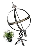 DanDiBo Sonnenuhr Garten Groß Metall Patina Schmiedeeisen Deko Wetterfest 70 cm Gartenuhr Uhr