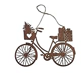 Storm's Gartenzaubereien Deko Fahrrad klein zum Hängen in Rostoptik mit Juteband als Wanddeko ? Gartendeko 20cm