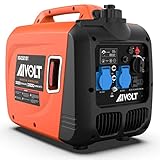 AIVOLT Inverter Stromerzeuger 3200 Watt Stromgenerator Notstromaggregat Benzin leise Stromaggregat für Campen, Festivals, Werkzeuge und Hausgebrauch mit 2 USB und two 230 V Steckdosen Schwarz-orange2