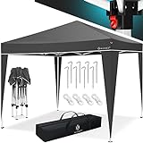 KESSER® Pavillon 3x3m | wasserdicht | inkl. Tasche | Pop-Up Klicksystem | UV-Schutz 50+ | Faltpavillon | Gartenzelt | Partyzelt | Metall-Verstrebungen | Anthrazit