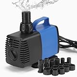 DBREAKS Teichpumpe Filterpumpe 4500L/H Wasserpumpe Bachlaufpumpe mit 5 Düse Aquariumpump für Springbrunnen Aquarium Pumpe 45W Springbrunnenpumpe Teich Fontänenpump