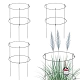 KADAX Gartenstütze aus Stahl pulverbeschichtet, Pflanzehalter, Blumenstütze, Pflanzestütze, Rankhilfe für Pflanzen, Garten, Balkon, Staudenhalter (Set x3: Höhe: 90 cm)