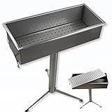 Schaschlik Grill / Mangal Grill, 100 % aus Edelstahl (witterungsfest), 2 / 3 mm Stark (hitzebeständig), 360 Grad drehbar, Grillfläche - bis zu 17 Schaschlikspieße, elegantes-Grill-Design für Garten