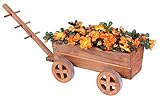 Pflanzwagen Holz braun Blumenwagen Blumenkarre Pflanztopf Bollerwagen Dekoration