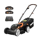 Worx Nitro 34 cm Akku-Rasenmäher, Elektrischer Rasenmäher, WG779E, 40 V PowerShare PRO 2 STK. 2,5 Ah Akku (Akkus & Ladegerät inklusive)