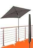 4smile Sonnenschirm Balkon SunnyShade Plus, mit Sonnenschirm Schutzhülle - Sonnnenschutz Balkon SET, Taupe - UV50+ Sonnenschirm rechteckig 200 x 125 cm