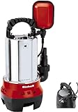 Einhell GC-DP 6315 N Schmutzwasserpumpe (630W, Ø15 mm Fremdkörper, 17.000 L/h Förderleistung, Schwimmerschalter, Tragegriff, integr. Kabelaufwicklung)