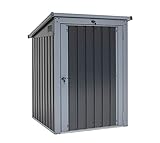 WESTMANN Mülltonnenbox 1er | 101x104x134 cm Grau | Stahl Mülltonnenverkleidung | Mülltonnenschrank für 1 Mülltonne 240L