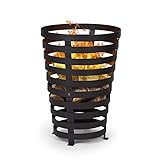 blumfeldt Verus - Feuerkorb aus Stahl, 42 cm Feuerstelle, Stabiler Stand, Feuerschale für den Garten, Vier robuste Füße, Feuerschalen, schwarz