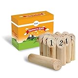 Ocean 5 - Nummern Kubb - das Zahlen Wurfspiel für draußen - Holz-Kegel Wikinger Spiel aus Skandinavien - das Geschicklichkeitsspiel für den Sommer