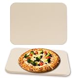 Melko Pizzastein für Backofen, Gasgrill & Holzkohlegrill Pizza Ofenstein aus Cordierit für Brot, Flammkuchen & Pizza Schamottstein 30x38 CM temperaturbeständig, langlebig, leicht zu reinigen