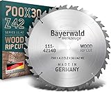 Bayerwald - HM Kreissägeblatt - Ø 700 mm x 4,2 mm x 30 mm | Wechselzahn (42 Zähne) | grobe, schnelle Zuschnitte - Brennholz & Holzwerkstoffe | für Tischkreissägen, Formatkreissäge & Wippkreissägen