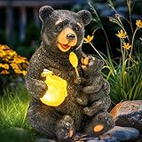 GIGALUMI Solar Garten Statuen Liebender Bär Figur Lichter für draußen, Hof, Garten Dekor Einzigartige Housewarming Geschenke für Mama, Frauen