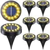 GIACOMO Solar Bodenleuchte 14 LED, Solar Gartenleuchten für Außen IP65 Wasserdicht, Solarleuchte für Garten Solar Außenleuchte außen, für Garten, Rasen, Gehweg, Patio, Auffahrt