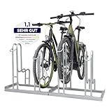 Dreifke® Hochwertiger Fahrradständer Standparker 4054 | Sicherer, robuster Fahrradparker Mountainbike & eBike | einseitig, 4 Fahrräder | Stahl verzinkt, wetterfest | platzsparnede Hoch-Tief-Stellung