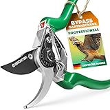 GRÜNTEK Gartenschere FALKE Teflon Baumschere, Klinge aus japanischem SK5 Stahl, Bypass Pflanzenschere 215 mm Secateurs, Ergonomische Garten-Pflanzen-Blumenschere