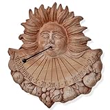 Toocook Solar-Sonnenuhr aus Terrakotta, für den Außenbereich, wetterfest, Vintage-Uhr, hergestellt in Italien (Mitteluhr 33 x 35 cm)