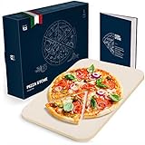 Blumtal Pizzastein für Backofen 38x30 cm - Pizzastein Grill aus Cordierit-Stein bis 900 C° - Pizzastein eckig - Pizza Stein für den Grill - Pizzastein Gasgrill - Pizza Stone - massiver Backstein Brot