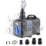 EXLECO Super Eco Teichpumpe Filterpumpe 8000L/H 70 Watt Energiespar Wasserpumpe Koiteich Bachlaufpumpe Springbrunnenpumpe Aquariumpumpe Fontänenpumpe Pumpe für Außen Teich Bachlauf Brunnen Wasserfall