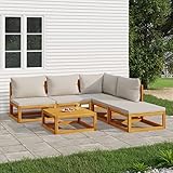 Festnight Gartenlounge Holz Gartenmöbel Set Massivholz Akazie Loungemöbel Terrasse Garten Lounge Sofa Outdoor Sitzgruppe Garten Couch Set Sofagarnitur Terassenmöbel