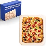 Pizzastein für Backofen & Gasgrill - Für Knusprigen Boden - Pizzastein Rechteckig aus Cordierit bis 900 °C - Wärme Speichernd