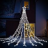 HOSPAOP LED Lichterkette Außen Weiß 320 LED Weihnachtsbeleuchtung Aussen Strom lichterketten mit 8 Leuchtmodi, Wasserdicht für Party, Garten, Baum, Weihnachten Deko