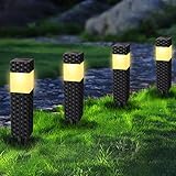 Joomer Solarlampen für Außen 8 Stück Solarleuchten Garten Außenleuchte Wasserdichte Warmweiß Quadrat Wegbeleuchtung Solar Gartenleuchte Auto Ein/Aus für Patio Rasen Terrasse Fahrstraßen