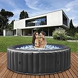 Miweba MSpa aufblasbarer Whirlpool Comfort Bergen C-BE041 & C-BE061 - für 4-6 Personen - inkl. Zubehör - Pool aufblasbar (Anthrazit)