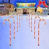 Zuckerstangen Lichterketten Weihnachtsweg Marker, LED Zuckerstangen Gartenstäbe Zuckerstange, Weihnachtssbeleuchtung für den Garten, Weihnachtsdeko Außen, 10Pcs, Eu Stecker