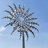 Einzigartige und Magische Metall-Windmühle,3D-Windbetriebene kinetische Skulptur Geeignet für Außenterrassen