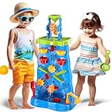 Wasserfall-Wassertisch Wandspielzeug für Kinder Wasserspieltisch, Outdoor-Strandspielzeug, Sommer-Wasserspielzeug und seitliches Wasserspaß-Spielspielzeug für Jungen Mädchen 3 4 5 6 7 8 Jahre