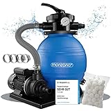 Monzana® Sandfilteranlage SF102K 10.200 l/h bis 35.000L Pool inkl Filterbällen 7 Wege Ventil 2in1 Adapter Ø32-38mm 400W Filteranlage Pumpe Filterkessel