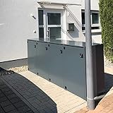reinkedesign Mülltonnenbox Boxxi 4 x 120L aus verzinktem Stahl Anthrazit I Made in Germany | Inkl. Gasdruckdämpfern | UV-beständig I Schutz vor Nager I Flexibel erweiterbar