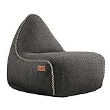 SACKit - Cobana Lounge Chair - Outdoor/Indoor Sitzsack & Sessel mit Lehne - Perfekt für die Lounge oder draußen im Garten oder Balkon - Kombinierbar mit einem Hocker - Dänisches Design - Grau