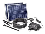 esotec Solar Bachlauf für Gartenteich 70/3400 PRO| Komplettset mit Bachlaufpumpe Solarmodul Erdspieß | Teichpumpe Solarbrunnen für draussen Wasserspiel | 70Wp 3m 3400l/h 101966